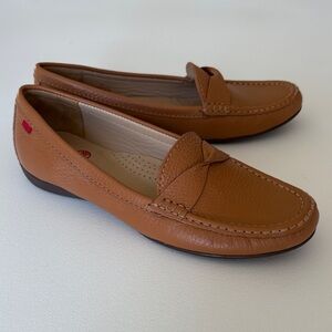 Marc Joseph Clermont St. Moccasin Loafers in Tan Pebbled Leather Slip On Size 8
